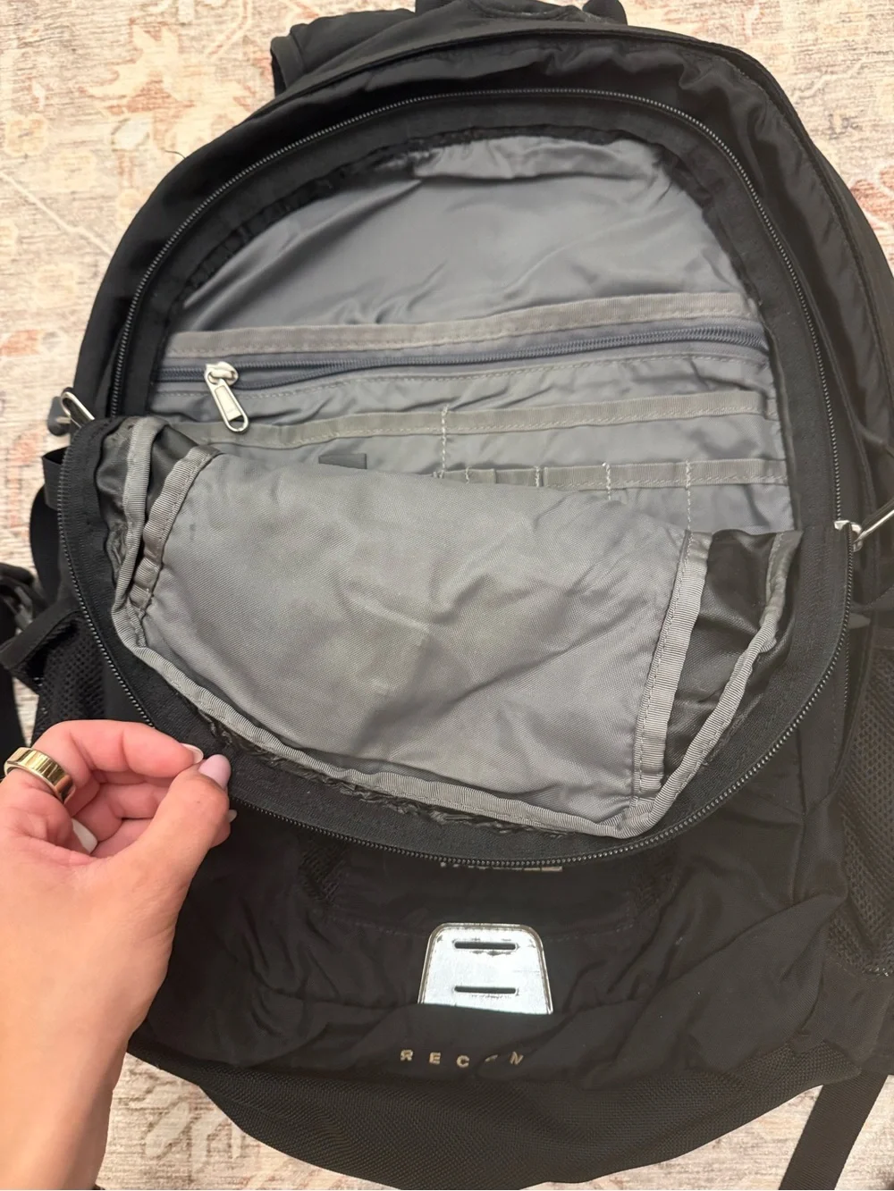 The North Face Black Backpack with Front Mesh Panels